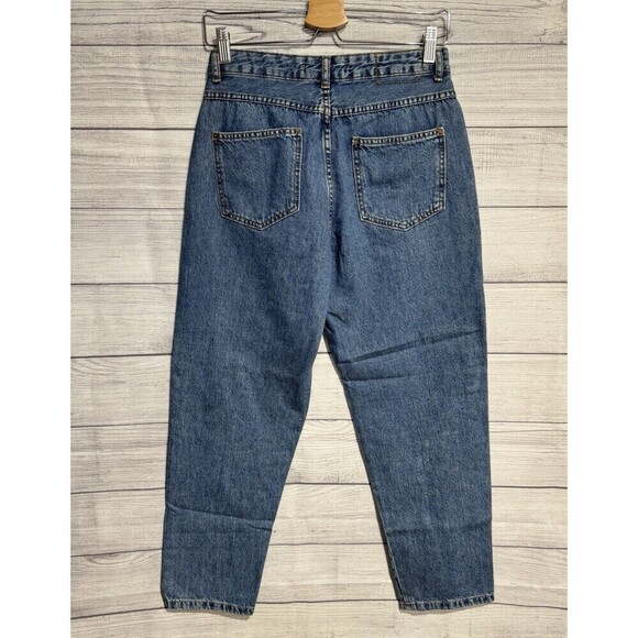 ZARA Trafaluc Women’s Straight Leg Jeans Flower Patches Size US 6 - Picture 2 of 9